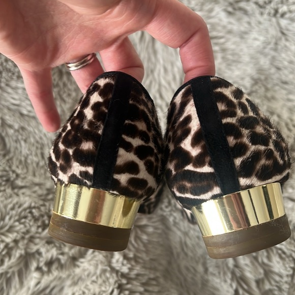 J.Crew Womens Janey calf hair flats leopard print shoes flats 7.5 Mary Jane - Picture 14 of 16